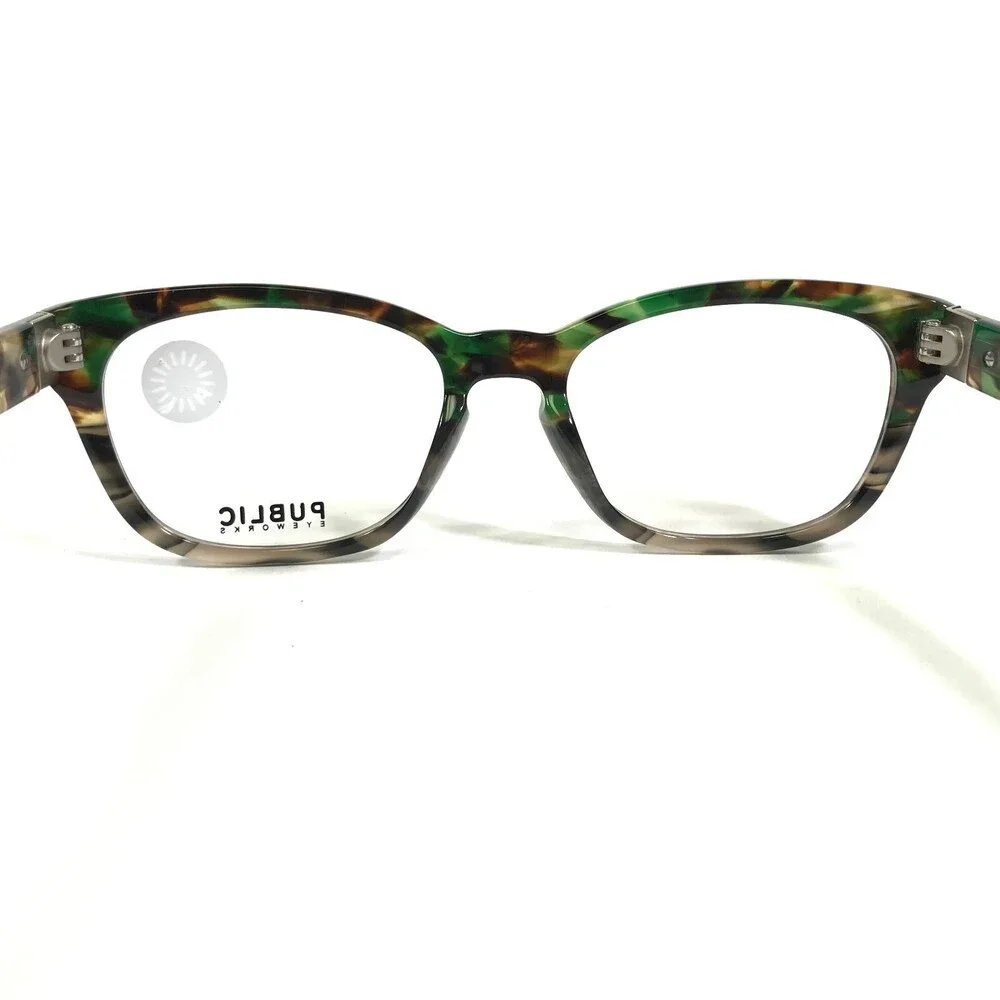 Public Eyeworks Eyeglasses Frames CONCORD-C02 Green Tortoise Square 52-18-140